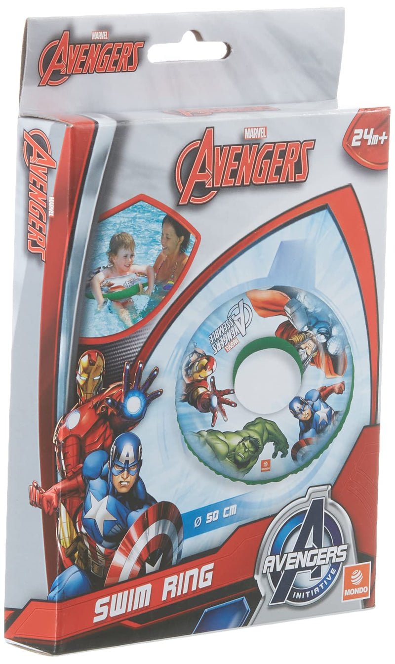Mondo 66304 Avengers Toys Inflatable Ring-Ideal for Boys/Girls-Can be Used in The Swimming Pool/Sea-16304, multicoloured, S SWIM RING AVENGERS