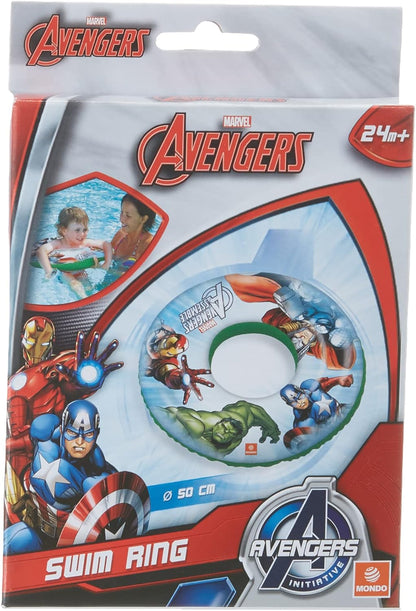 Mondo 66304 Avengers Toys Inflatable Ring-Ideal for Boys/Girls-Can be Used in The Swimming Pool/Sea-16304, multicoloured, S SWIM RING AVENGERS