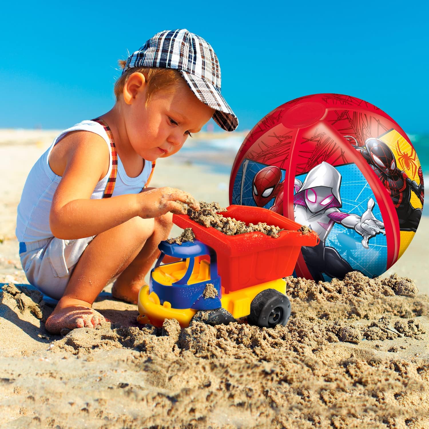 Mondo Toys - Spiderman Beach Ball - Colorful Beach Ball - Inflatable - Ideal for playing in the water - Suitable for Kids/Teens/Adults - 50 cm Diameter - 16929