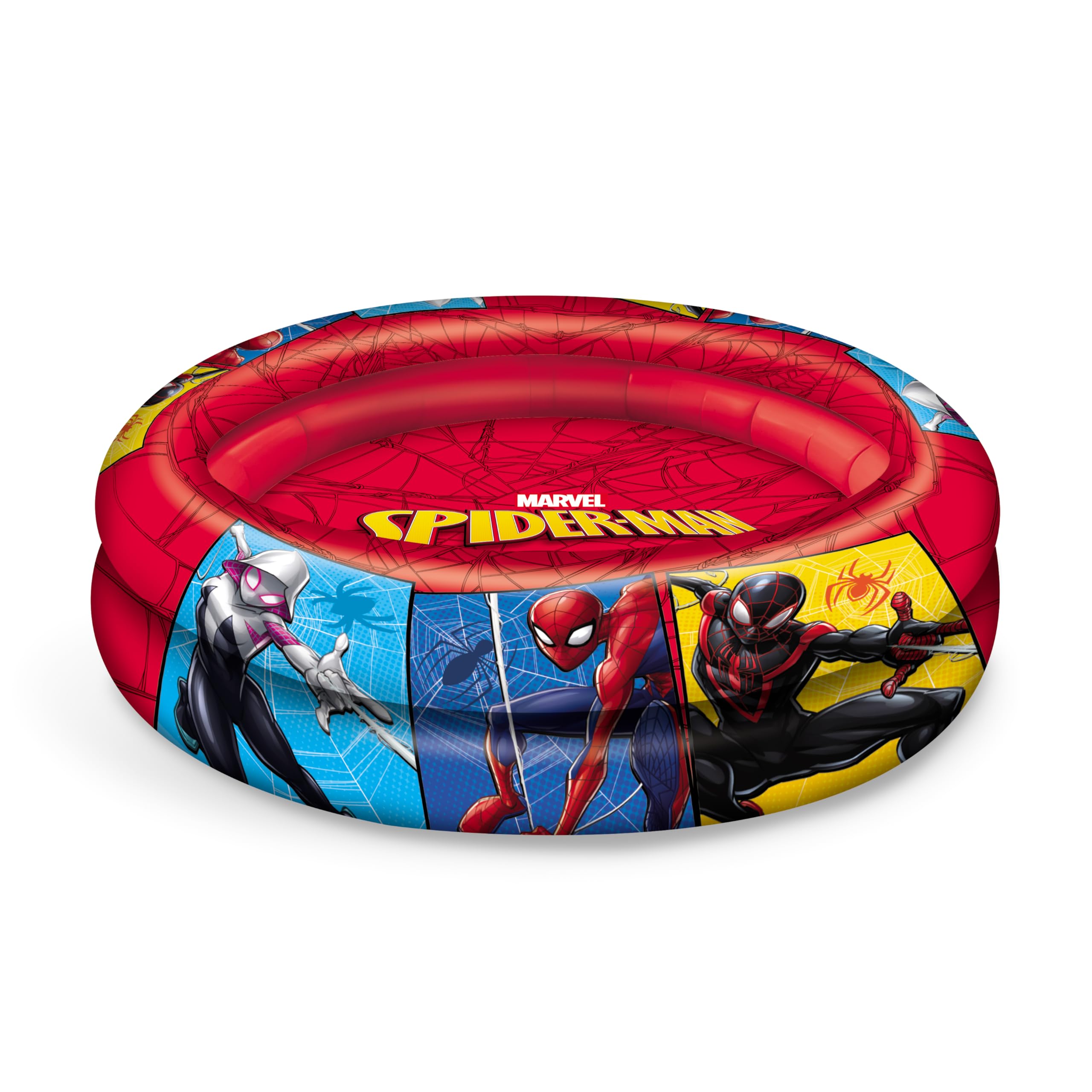Mondo Toys Spiderman Opblaasbaar zwembad met 2 ringen, voor kinderen, 2 ringen, diameter 100 cm, 10 maanden, 16931