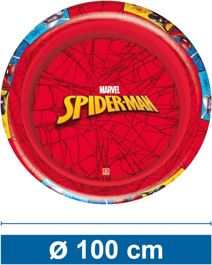 Mondo Toys Spiderman Opblaasbaar zwembad met 2 ringen, voor kinderen, 2 ringen, diameter 100 cm, 10 maanden, 16931