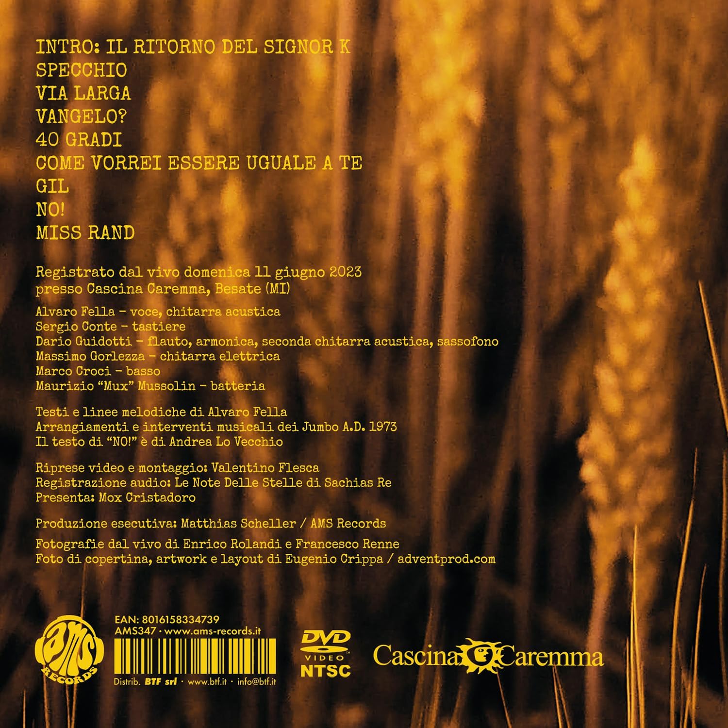 Live in Caremma Diglisleeve + 8 page booklet)