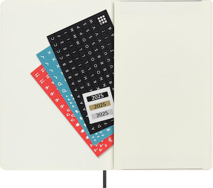 Moleskine Weekly Planner, Agenda Settimanale con Spazio per Note 12 Mesi 2025, Copertina Morbida e Chiusura Elastica, Colore Nero, Formato Large 13x21 cm