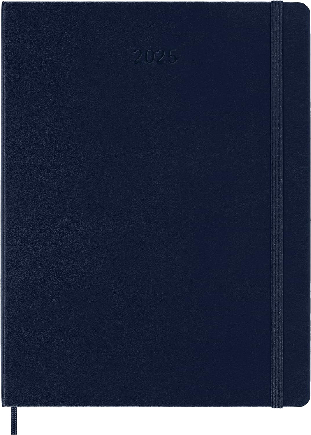 Moleskine Weekly Planner, Weekly Agenda with Space for Notes 12 Months 2025, Hard Cover and Elastic Closure, Sapphire Blue Color, Extra Large Format 19x25 cm