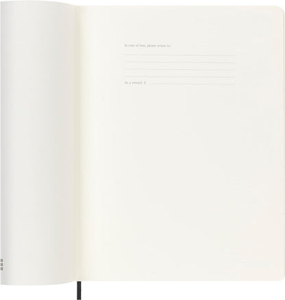 Moleskine Weekly Planner, Weekly Agenda with Space for Notes 12 Months 2025, Soft Cover and Elastic Closure, Black Color, Extra Large Format 19x25 cm