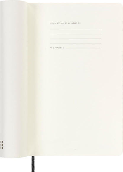Moleskine Monthly Planner, 12-Month Agenda 2025, Soft Cover and Elastic Closure, Black Color, Large Format 13x21 cm