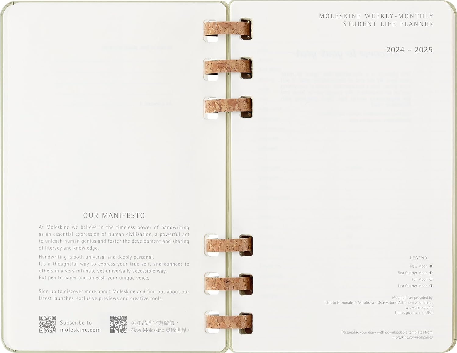 Moleskine Academic Monthly Planner 2024-25, Weekly and Monthly 12-Month Planner, University Agenda with Soft Cover, Crush Kiwi Color, Large Format 15 x 21 cm