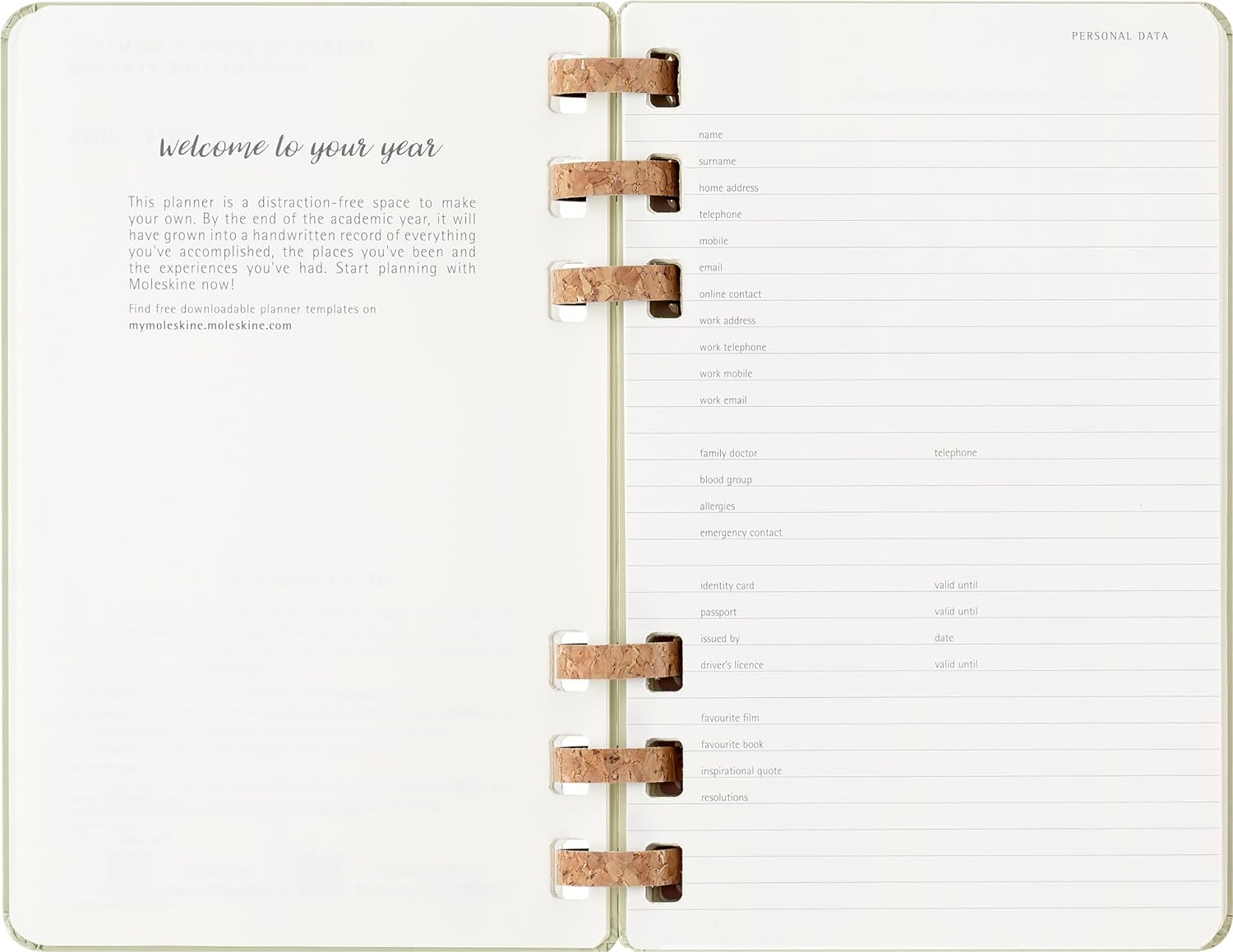 Moleskine Academic Monthly Planner 2024-25, Weekly and Monthly 12-Month Planner, University Agenda with Soft Cover, Crush Kiwi Color, Large Format 15 x 21 cm
