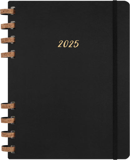 Moleskine Weekly & Monthly Planner, Agenda Semanal y Mensual Espiral 12 Meses 2025, Tapa Dura y Cierre Elástico, Color Negro, Formato Extra Grande 20,4X25,2 cm