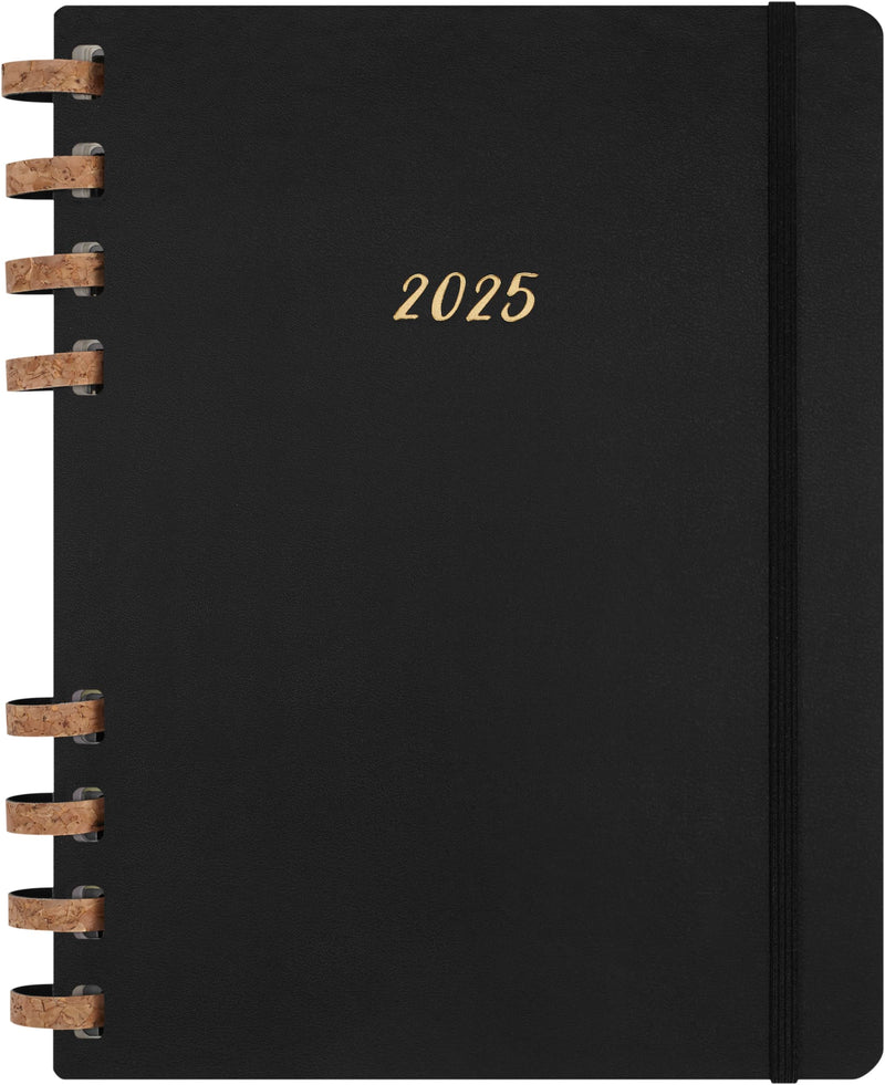 Moleskine Weekly & Monthly Planner, Agenda Semanal y Mensual Espiral 12 Meses 2025, Tapa Dura y Cierre Elástico, Color Negro, Formato Extra Grande 20,4X25,2 cm