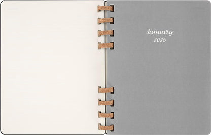 Moleskine Weekly & Monthly Planner, Agenda Semanal y Mensual Espiral 12 Meses 2025, Tapa Dura y Cierre Elástico, Color Negro, Formato Extra Grande 20,4X25,2 cm