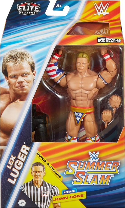 Mattel WWE Elite Collection Action Figure SummerSlam Lex Luger with Accessory and Referee Build-A-Figure Parts