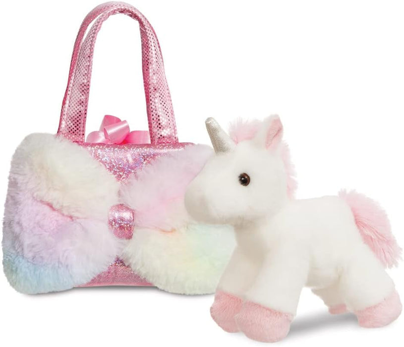 Aurora, 61435, Fancy Pal Unicorn Pastel Big Bow, Soft Toy, Multi-Coloured