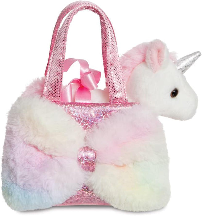 Aurora, 61435, Fancy Pal Unicorn Pastel Big Bow, Soft Toy, Multi-Coloured