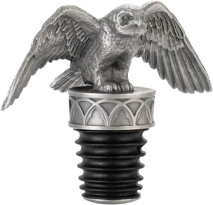 Royal Selangor Pewter Hedwig Wine Stopper - Harry Potter Collection Reusable Silicone Bottle Plug/Cork/Preserver Gift for Christmas