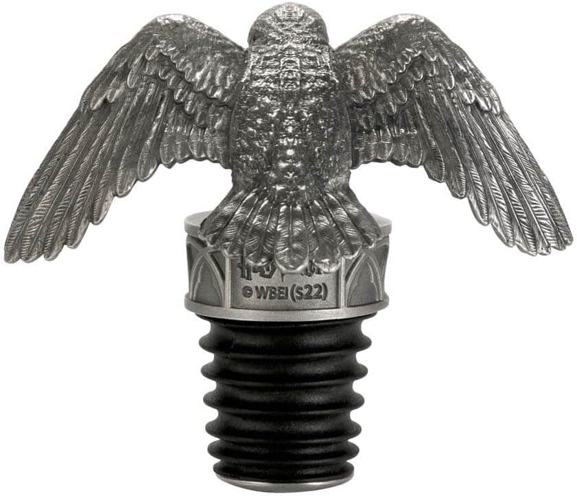 Royal Selangor Pewter Hedwig Wine Stopper - Harry Potter Collection Reusable Silicone Bottle Plug/Cork/Preserver Gift for Christmas