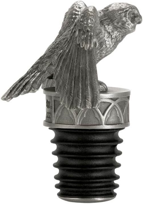 Royal Selangor Pewter Hedwig Wine Stopper - Harry Potter Collection Reusable Silicone Bottle Plug/Cork/Preserver Gift for Christmas