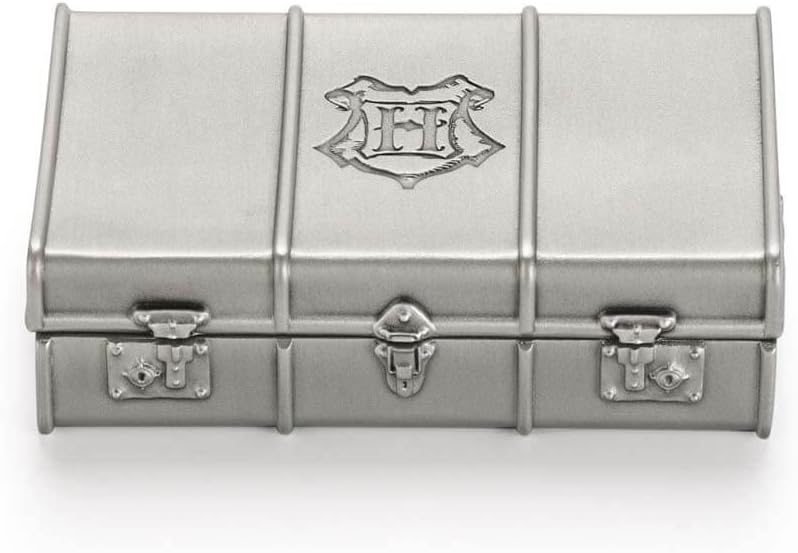 Royal Selangor Pewter Harry's School Trunk - Harry Potter Collection Mini Container/Holder/Case/Box for Keepsakes, Jewelry, Gift for Christmas