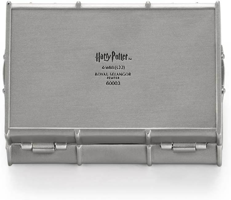 Royal Selangor Pewter Harry's School Trunk - Harry Potter Collection Mini Container/Holder/Case/Box for Keepsakes, Jewelry, Gift for Christmas