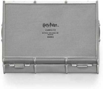 Royal Selangor Pewter Harry's School Trunk - Harry Potter Collection Mini Container/Holder/Case/Box for Keepsakes, Jewelry, Gift for Christmas