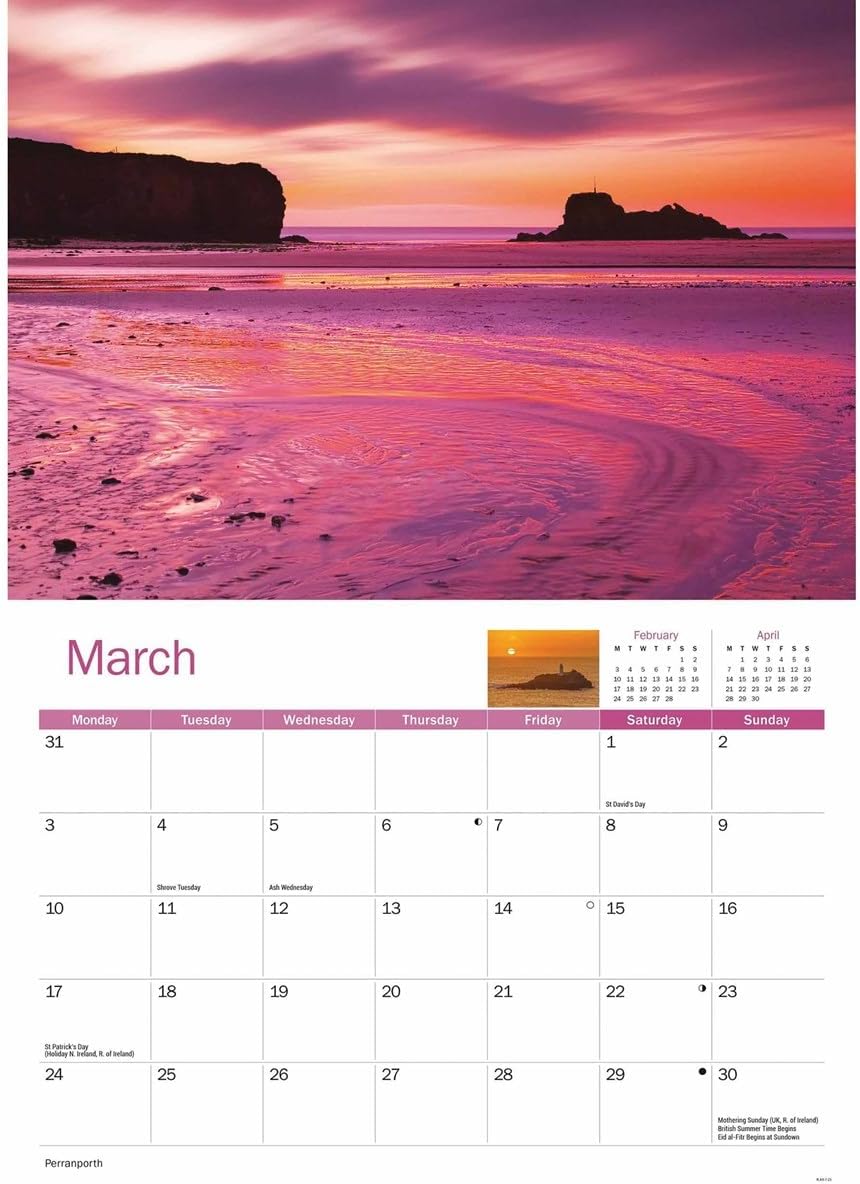 Cornish Sunsets A4 Calendar 2025 (PFP)