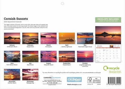 Cornish Sunsets A4 Calendar 2025 (PFP)