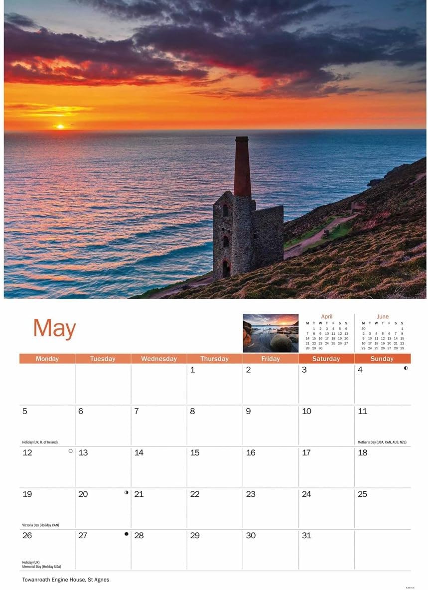 Cornish Sunsets A4 Calendar 2025 (PFP)