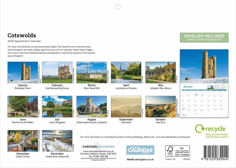Cotswolds A4 Calendar 2025 (PFP)