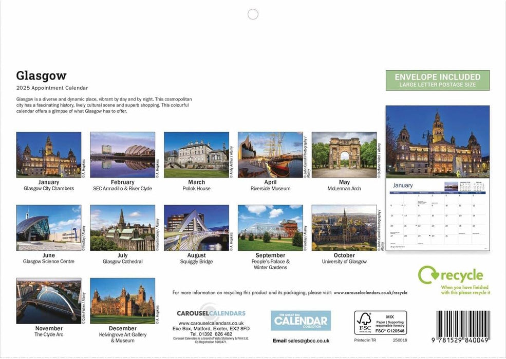 Glasgow A4 Calendar 2025 (PFP)