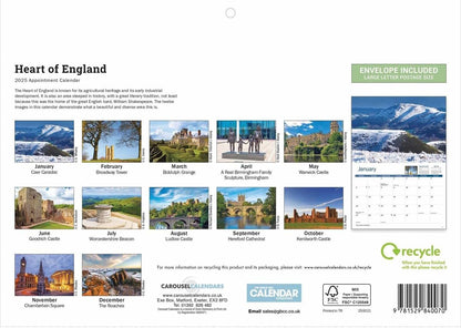 Heart Of England A4 Calendar 2025 (PFP)