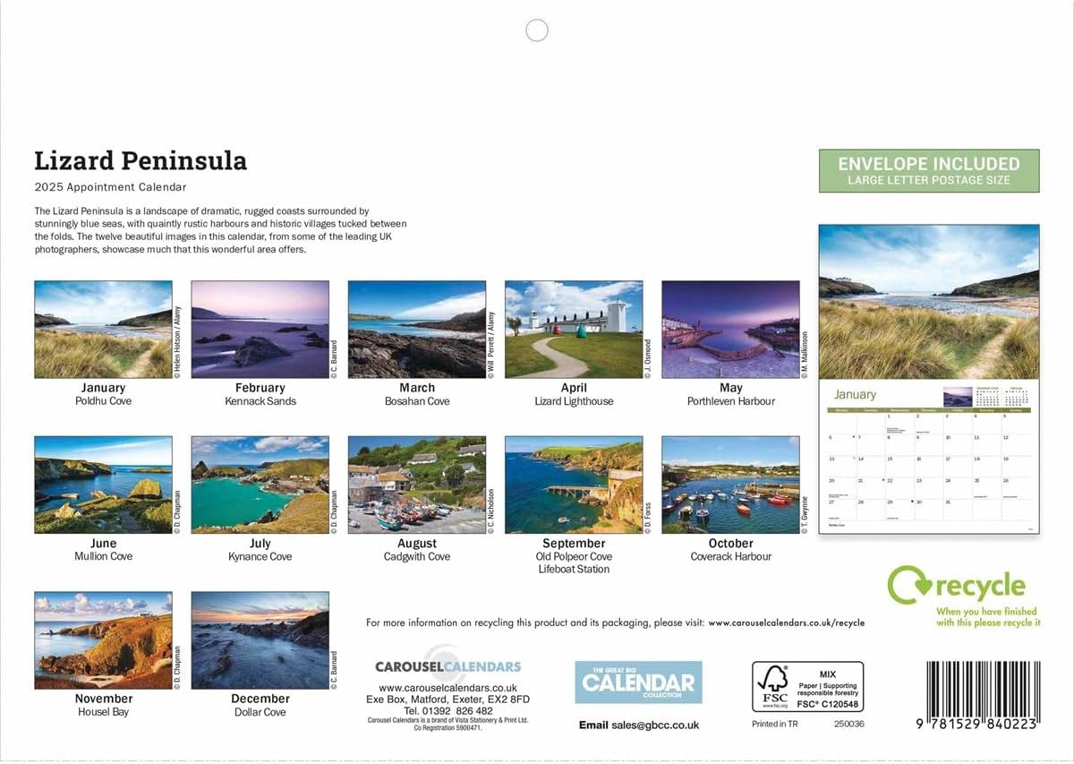 Lizard Peninsula A4 Calendar 2025 (PFP)
