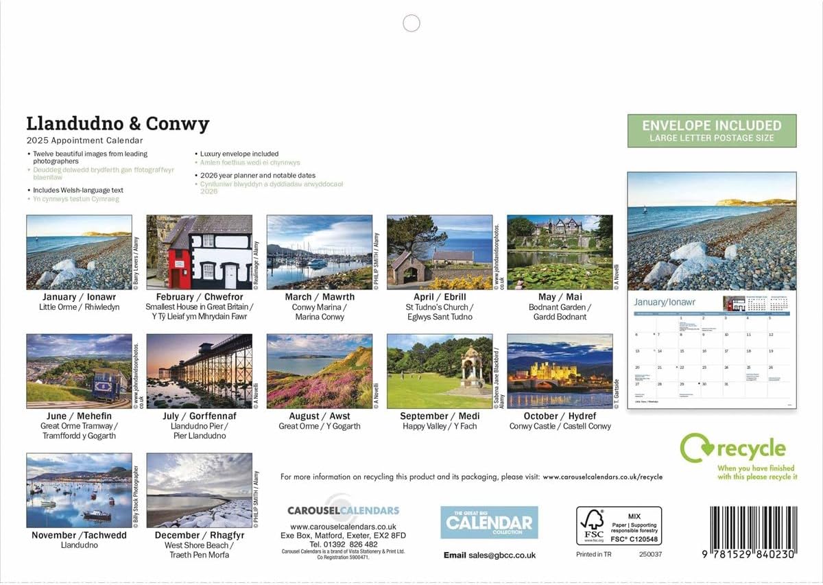 Llandudno and Conwy A4 Calendar 2025 (PFP)