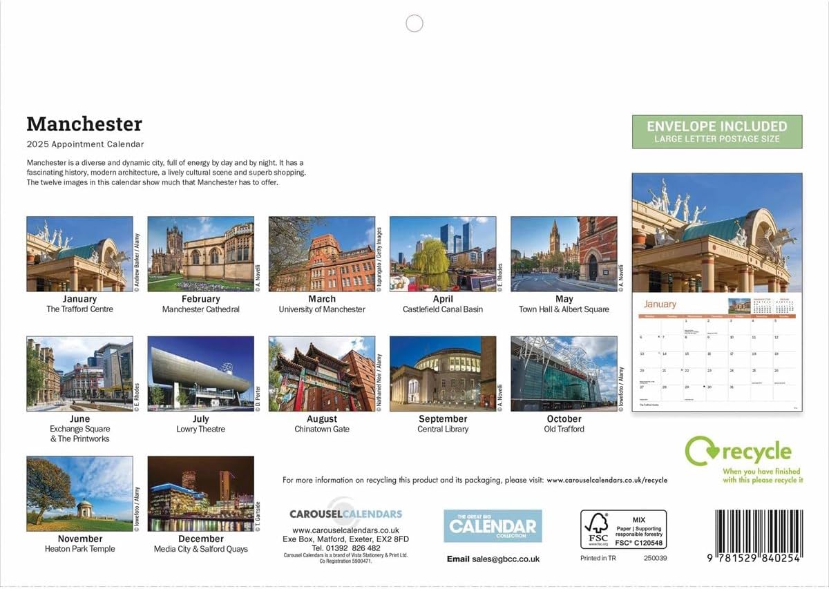 Manchester A4 Calendar 2025 (PFP)