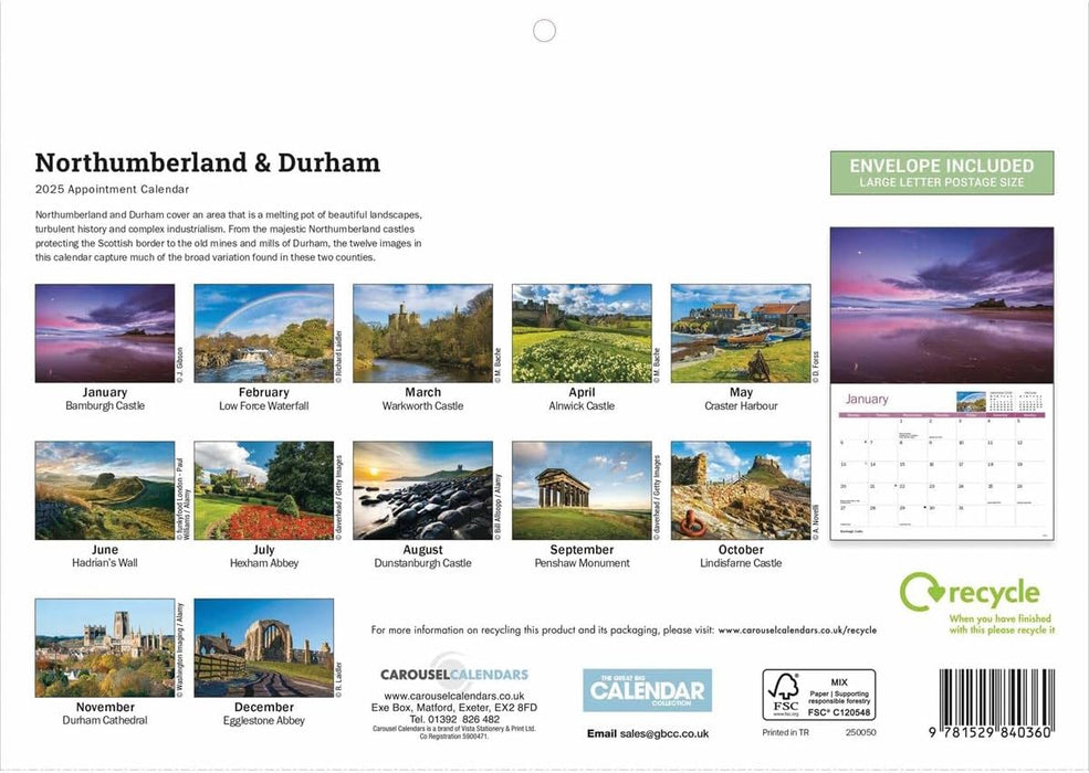 Northumberland & Durham A4 Calendar 2025 (PFP)