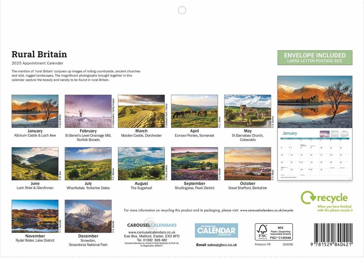 Rural Britain A4 Calendar 2025 (PFP)