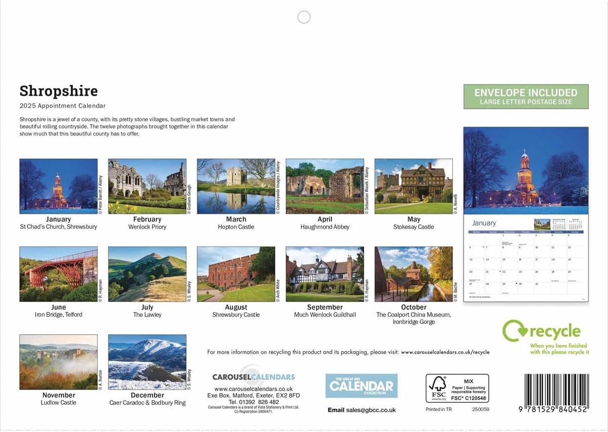 Shropshire A4 Calendar 2025 (PFP)