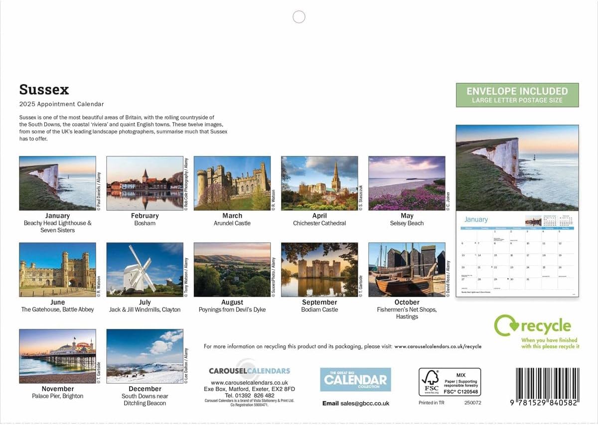 Sussex A4 Calendar 2025 (PFP)