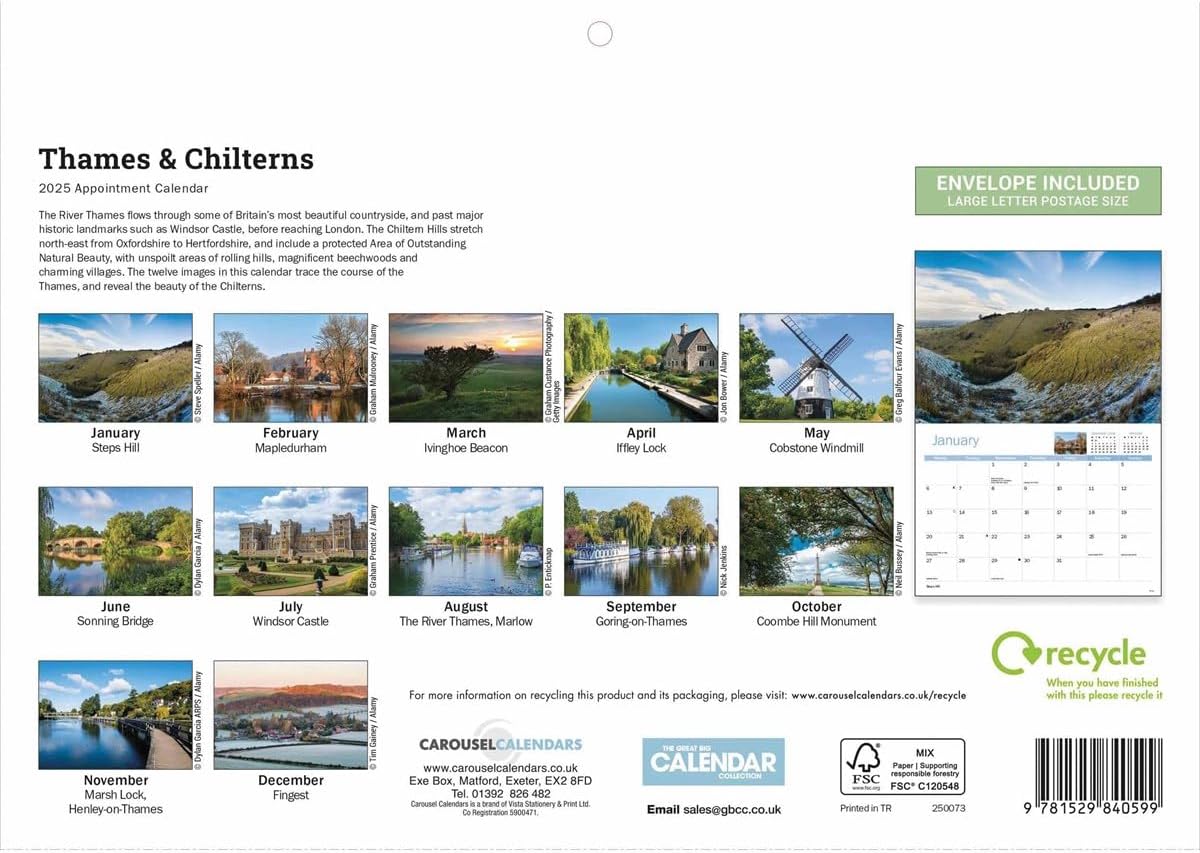 Thames & Chilterns A4 Calendar 2025 (PFP)