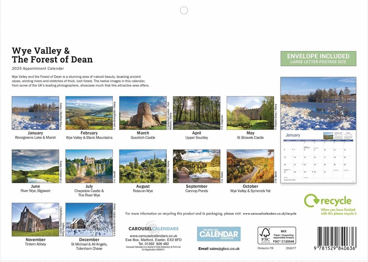 Wye Valley & The Forest of Dean A4 Calendar 2025 (PFP)