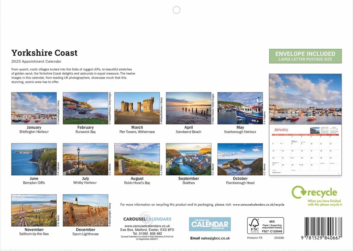 Yorkshire Coast A4 Calendar 2025 (PFP)