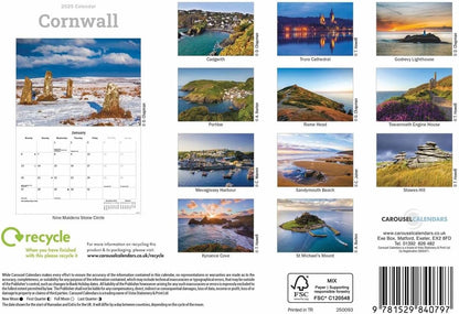 Cornwall A5 Calendar 2025