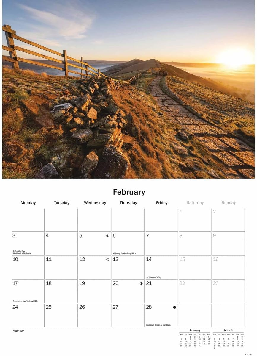 Derbyshire A5 Calendar 2025