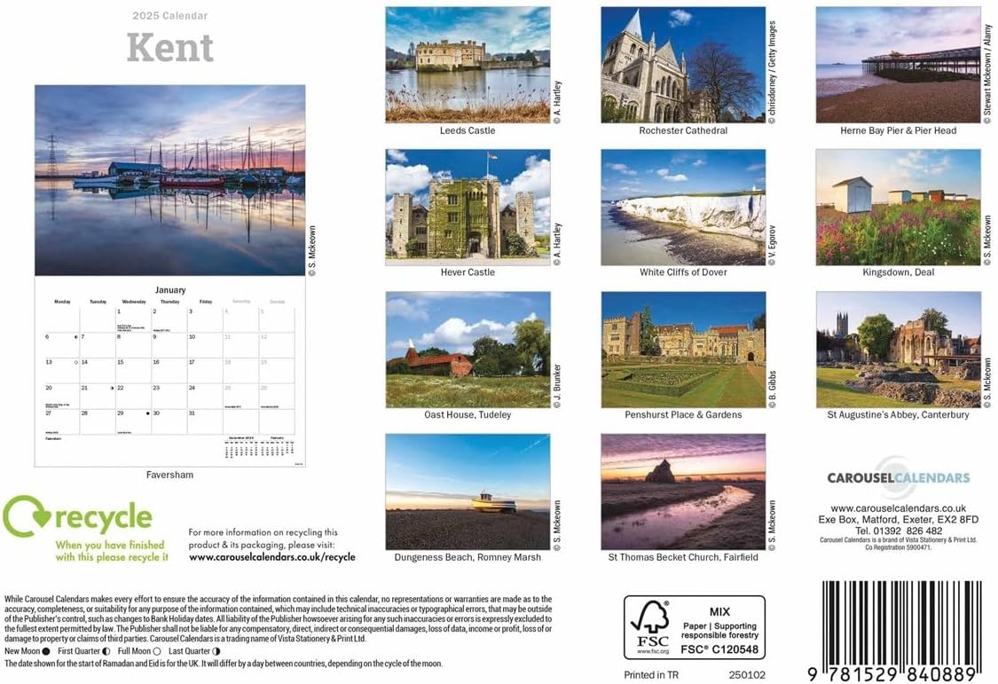 Kent A5 Calendar 2025