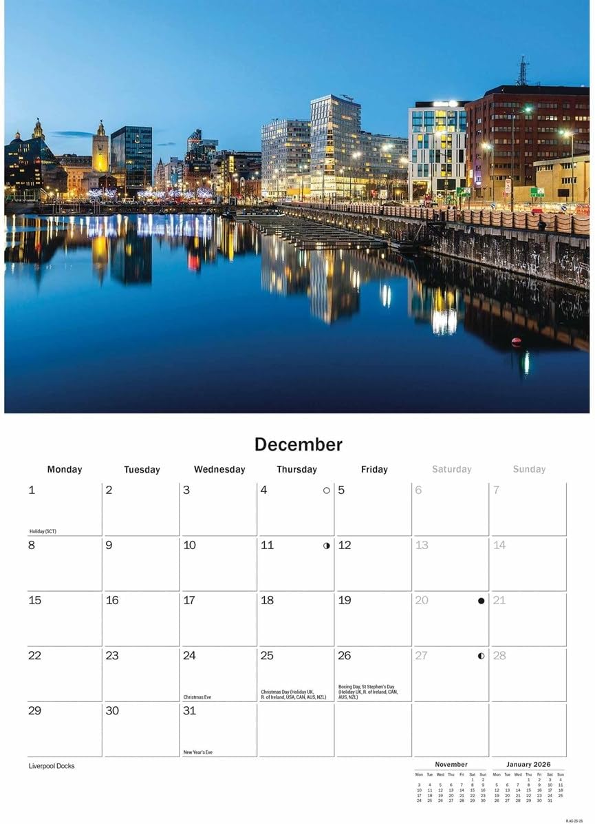 Liverpool A5 Calendar 2025