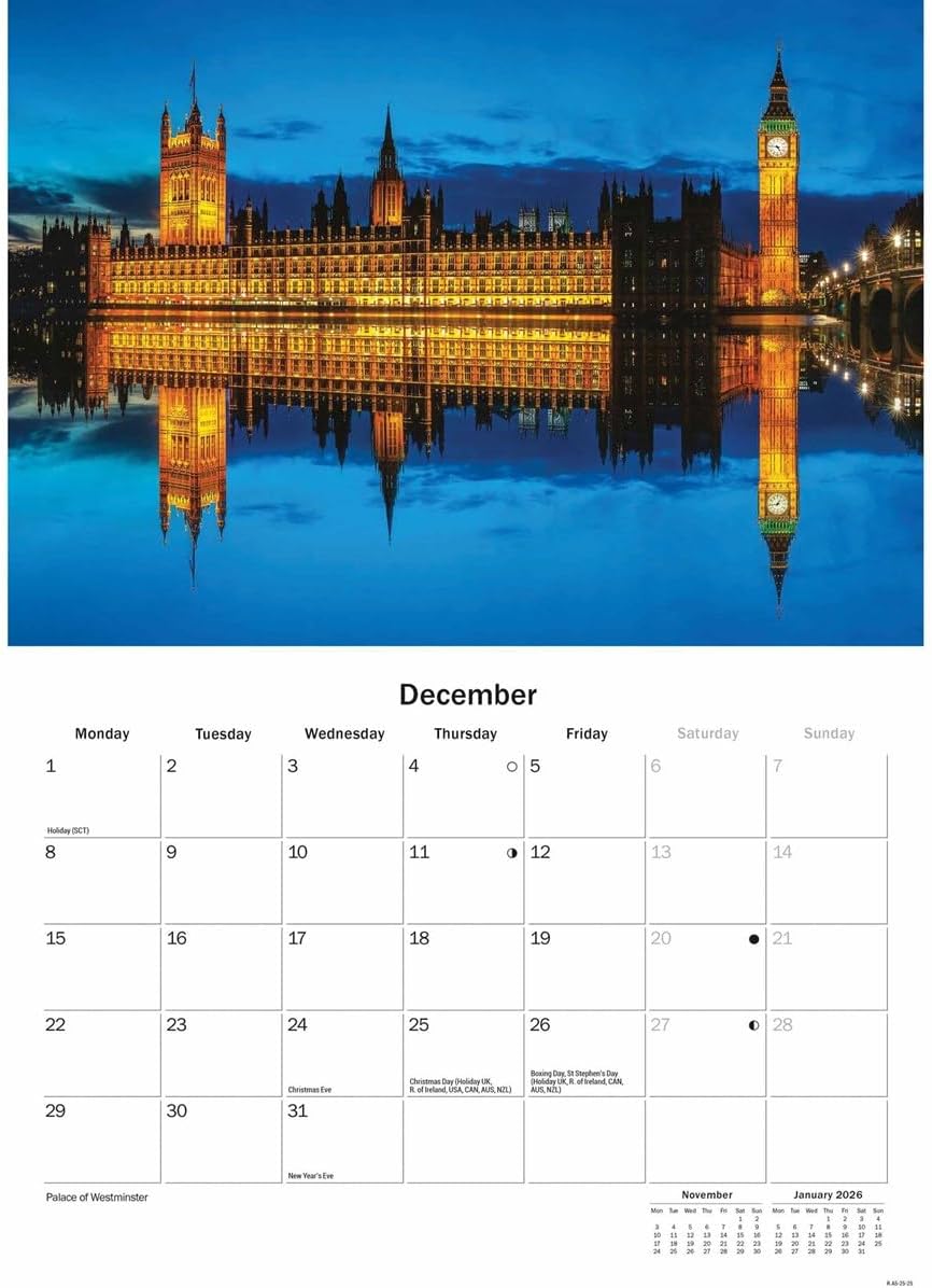 London A5 Calendar 2025