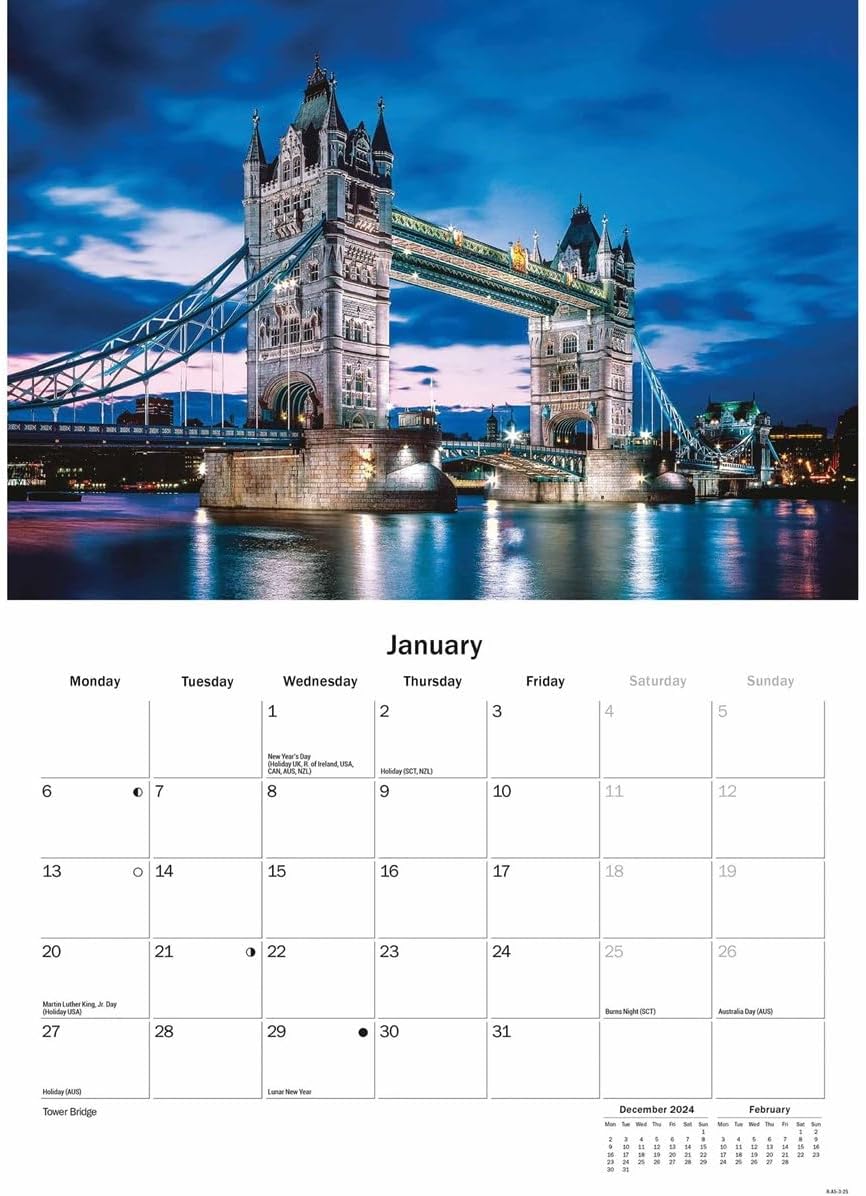 London A5 Calendar 2025
