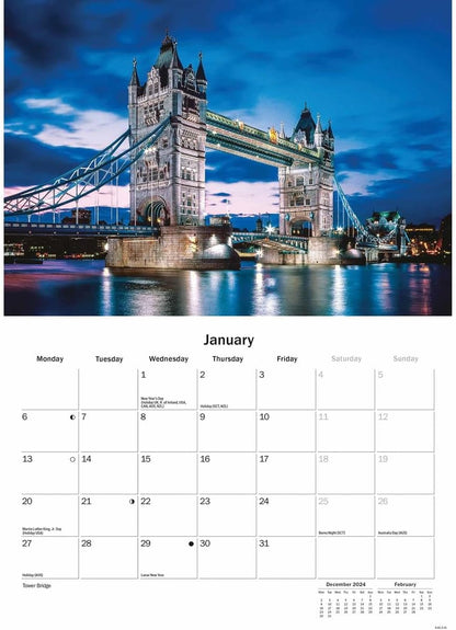 London A5 Calendar 2025