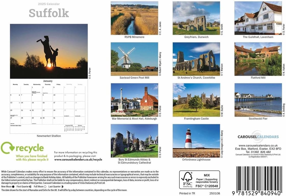 Suffolk A5 Calendar 2025