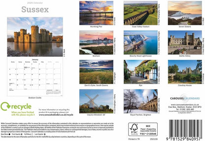 Sussex A5 Calendar 2025