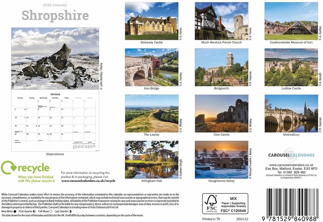 Shropshire A5 Calendar 2025